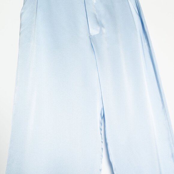 Sablyn Light Blue Silk Wide-Leg Button Fly Pants – Sample Style — Size XS - Picture 6 of 14